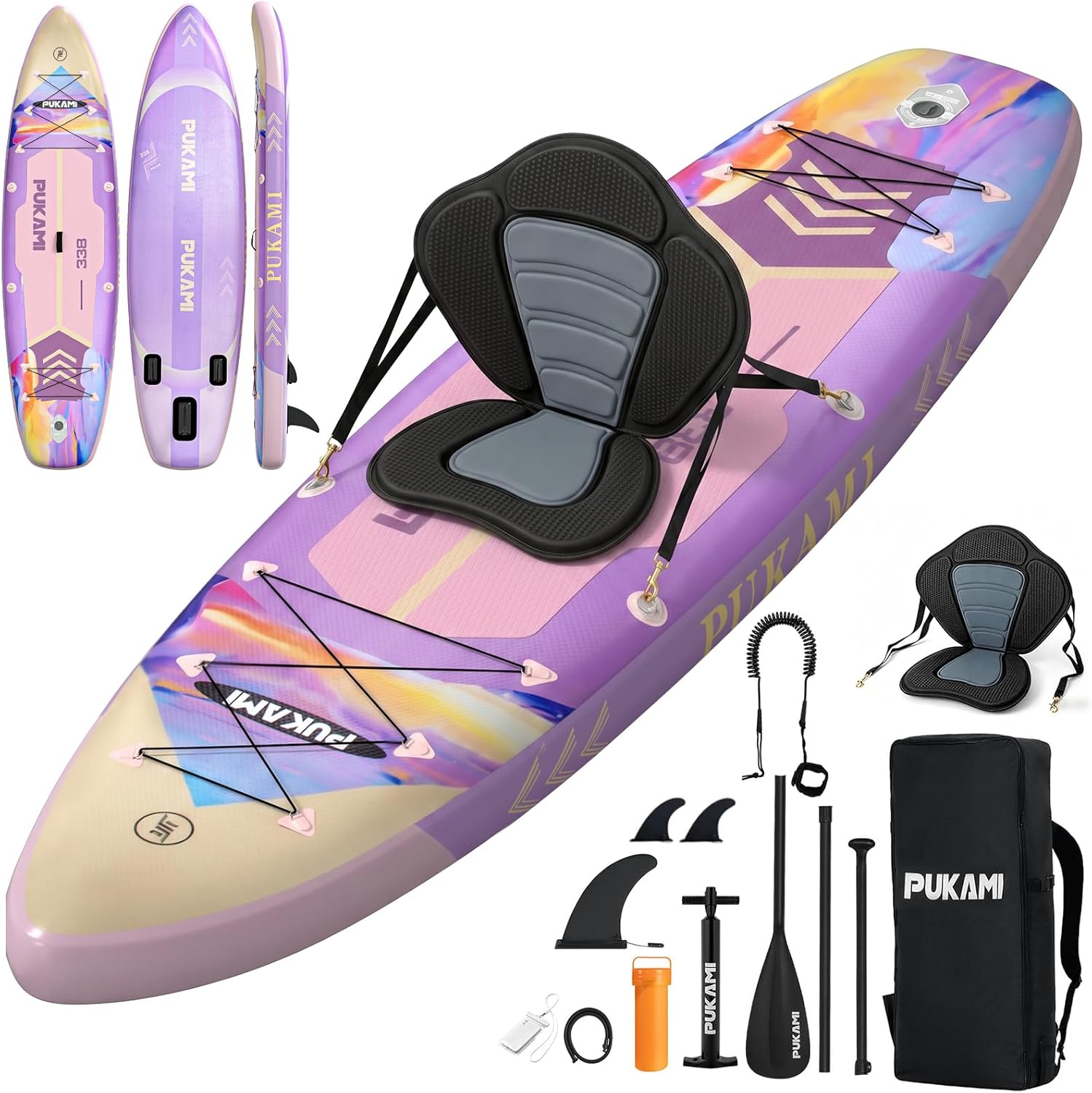 Fishing Kayak Seat - Papan Dayung Tiup Ekstra Lebar, 11'1